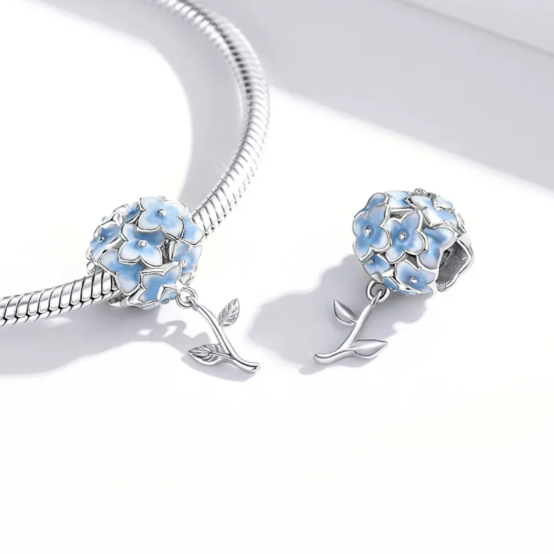 (imagine pentru) Bijuterie stil Pandora cu charm de hortensie - BSC392 - Vizualizare 4