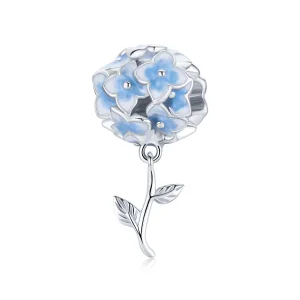(imagine pentru) Bijuterie stil Pandora cu charm de hortensie - BSC392