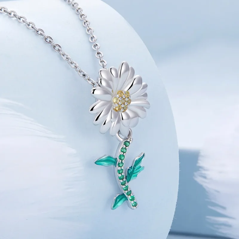 (imagine pentru) Breloc în stil Pandora cu floare de margaretă - BSC648 - Vizualizare 2