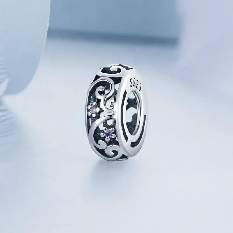 (imagine pentru) Breloc stil Pandora cu charm spacer în formă de streamer - BSC639 - Vizualizare 2