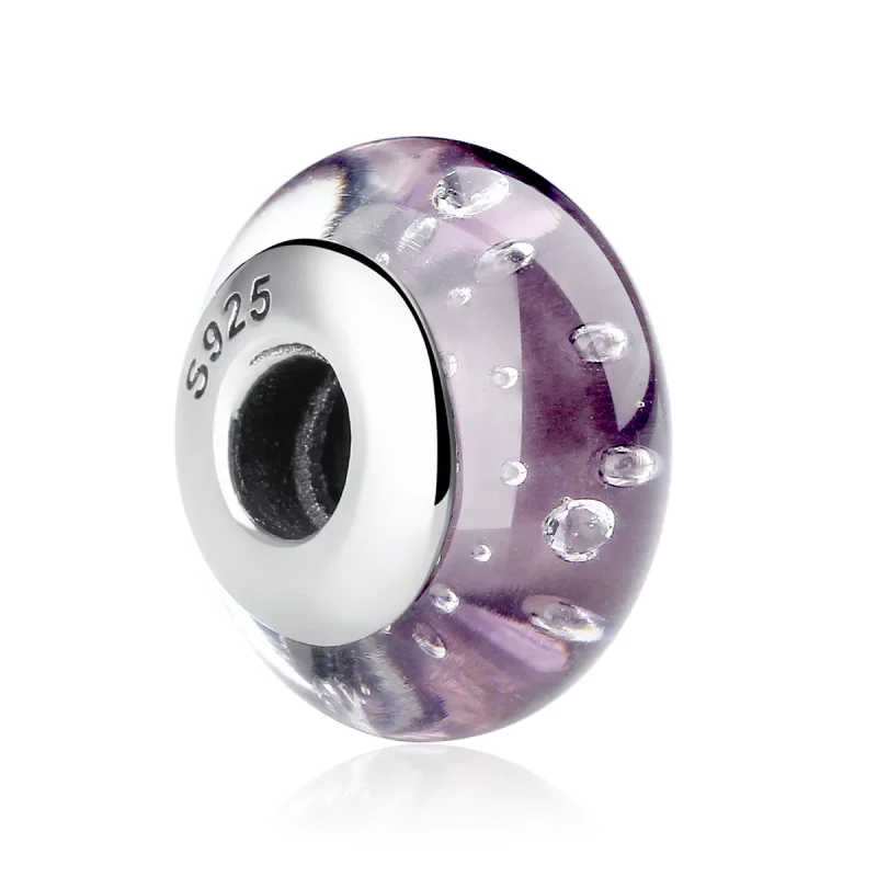 (imagine pentru) Charm din sticlă Murano mov în stil Pandora - SCZ001 - Vizualizare 2