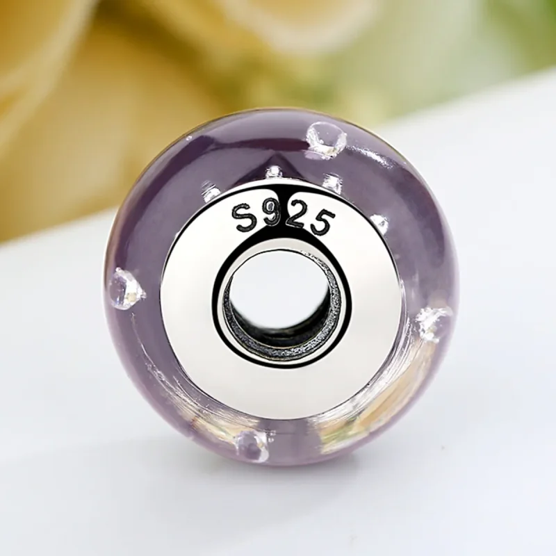 (imagine pentru) Charm din sticlă Murano mov în stil Pandora - SCZ001 - Vizualizare 5