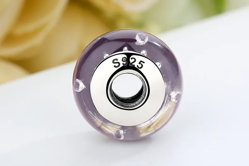 (imagine pentru) Charm din sticlă Murano mov în stil Pandora - SCZ001 - Vizualizare 9