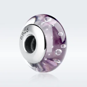 (imagine pentru) Charm din sticlă Murano mov în stil Pandora - SCZ001