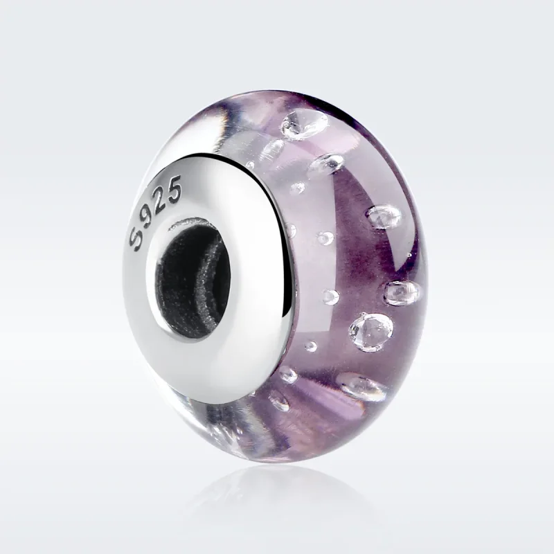 (imagine pentru) Charm din sticlă Murano mov în stil Pandora - SCZ001
