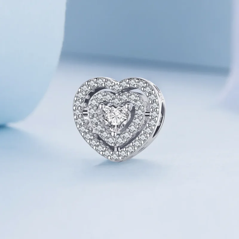(imagine pentru) Charm inimă strălucitoare în stil Pandora - BSC662 - Vizualizare 2