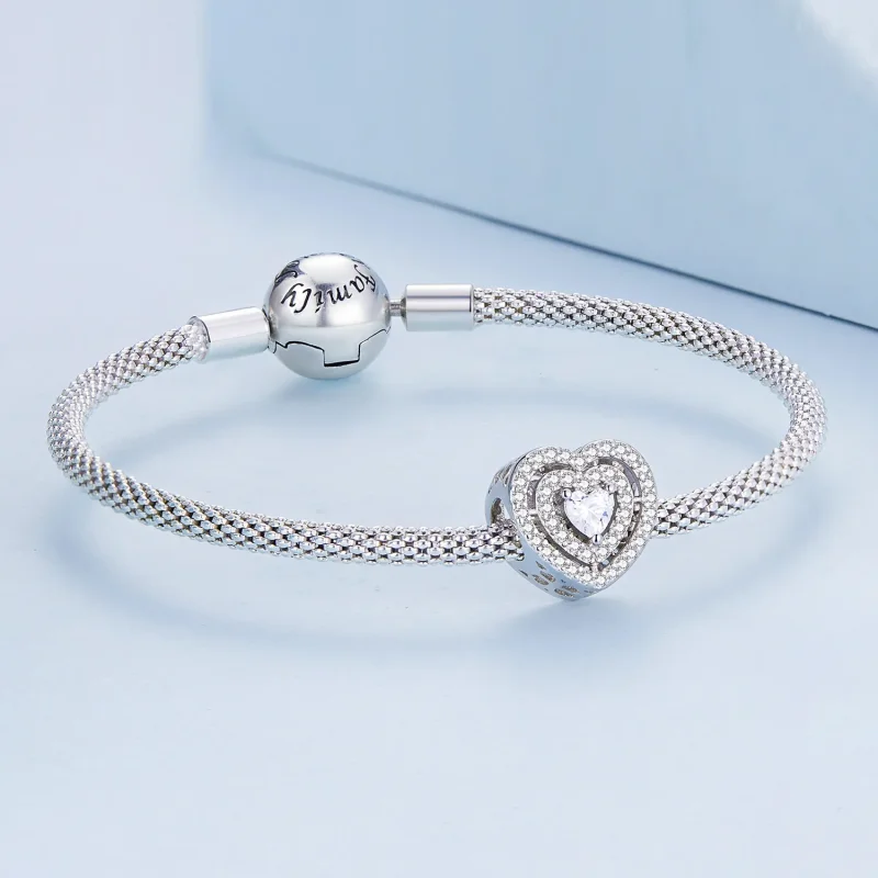 (imagine pentru) Charm inimă strălucitoare în stil Pandora - BSC662 - Vizualizare 4