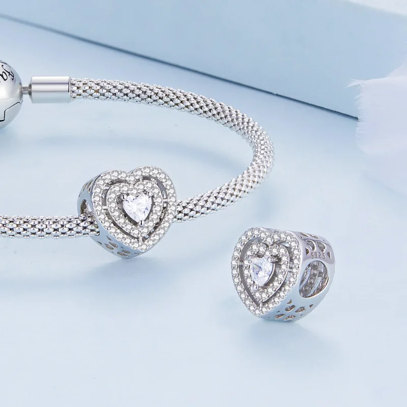 (imagine pentru) Charm inimă strălucitoare în stil Pandora - BSC662 - Vizualizare 5