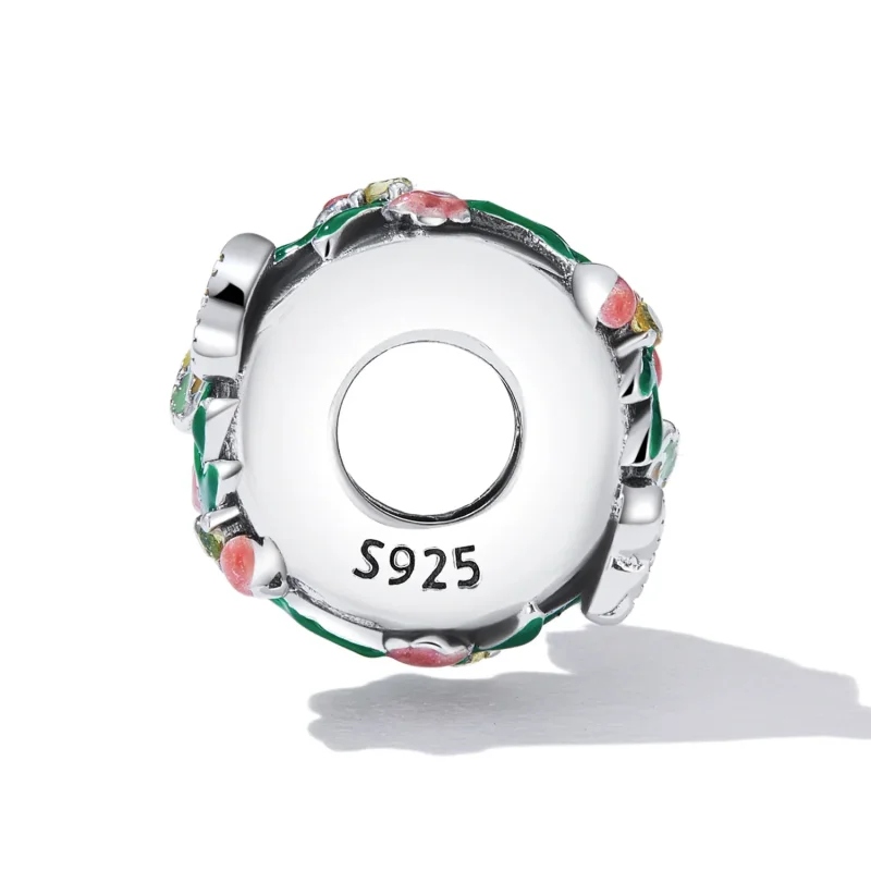 (imagine pentru) Charm pandantiv stil Pandora cu fluture și floare - SCC2251 - Vizualizare 3