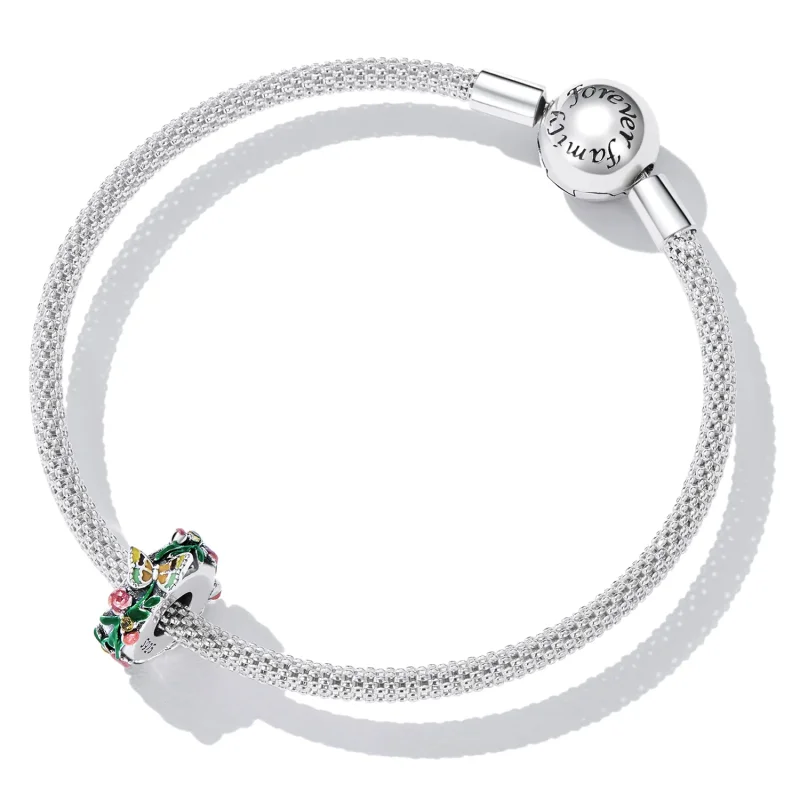 (imagine pentru) Charm pandantiv stil Pandora cu fluture și floare - SCC2251 - Vizualizare 5