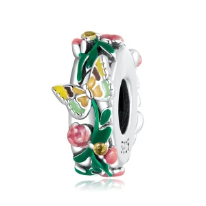 (imagine pentru) Charm pandantiv stil Pandora cu fluture și floare - SCC2251