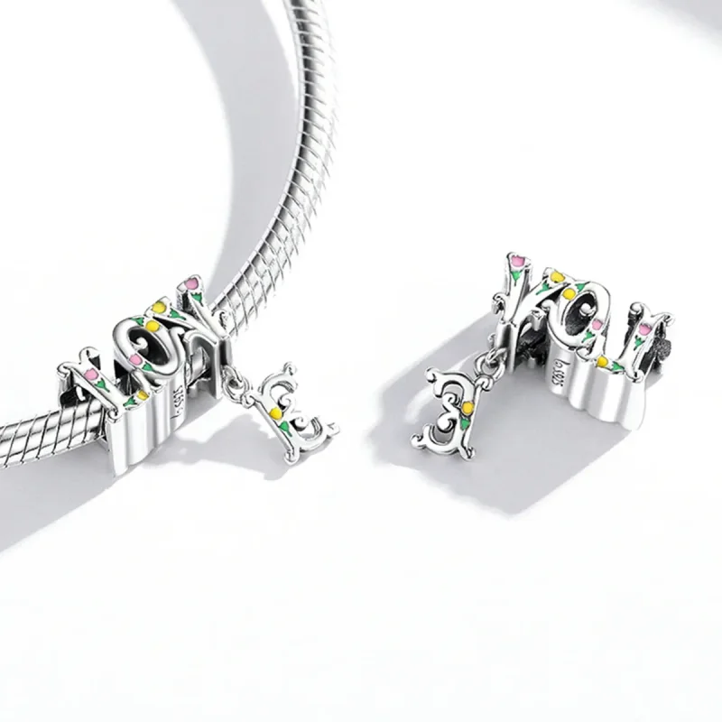 (imagine pentru) Charm Pandora cu litere tridimensionale - BSC518 - Vizualizare 4