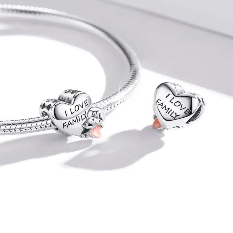 (imagine pentru) Charm Pandora Style "I Love My Home" - BSC478 - Vizualizare 4
