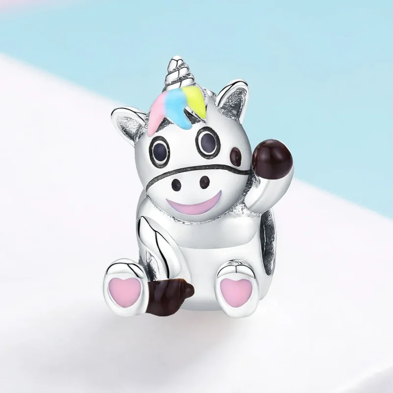 (imagine pentru) Charma drăguță în stilul Pandora cu unicorn - BSC041 - Vizualizare 3