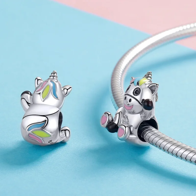 (imagine pentru) Charma drăguță în stilul Pandora cu unicorn - BSC041 - Vizualizare 4