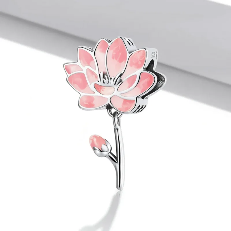 (imagine pentru) Charma în stil Pandora cu floare de lotus proaspătă - SCC2157 - Vizualizare 2