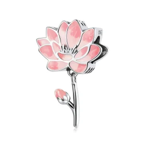 Charma în stil Pandora cu floare de lotus proaspătă - SCC2157 (imagine pentru) Charma în stil Pandora cu floare de lotus proaspătă - SCC2157