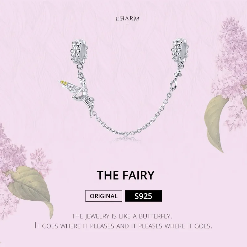(imagine pentru) Lanț de siguranță Tip Pandora cu Floare Elf din argint - SCC1278 - Vizualizare 2