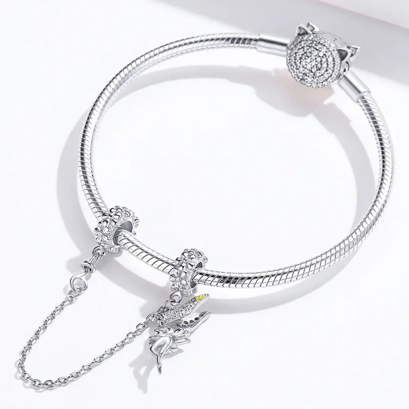 (imagine pentru) Lanț de siguranță Tip Pandora cu Floare Elf din argint - SCC1278 - Vizualizare 4