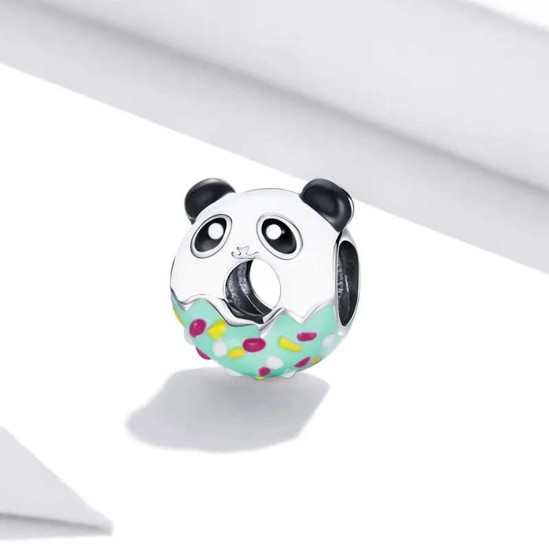 (imagine pentru) Pandantiv în stil Pandora cu panda și gogoșică - SCC1875 - Vizualizare 2
