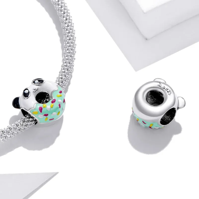 (imagine pentru) Pandantiv în stil Pandora cu panda și gogoșică - SCC1875 - Vizualizare 4