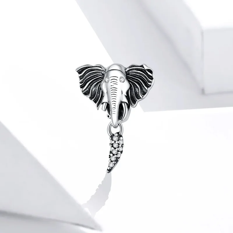 (imagine pentru) Pandantiv stil Pandora cu un elefant cu dinti lipsa - SCC1583 - Vizualizare 2