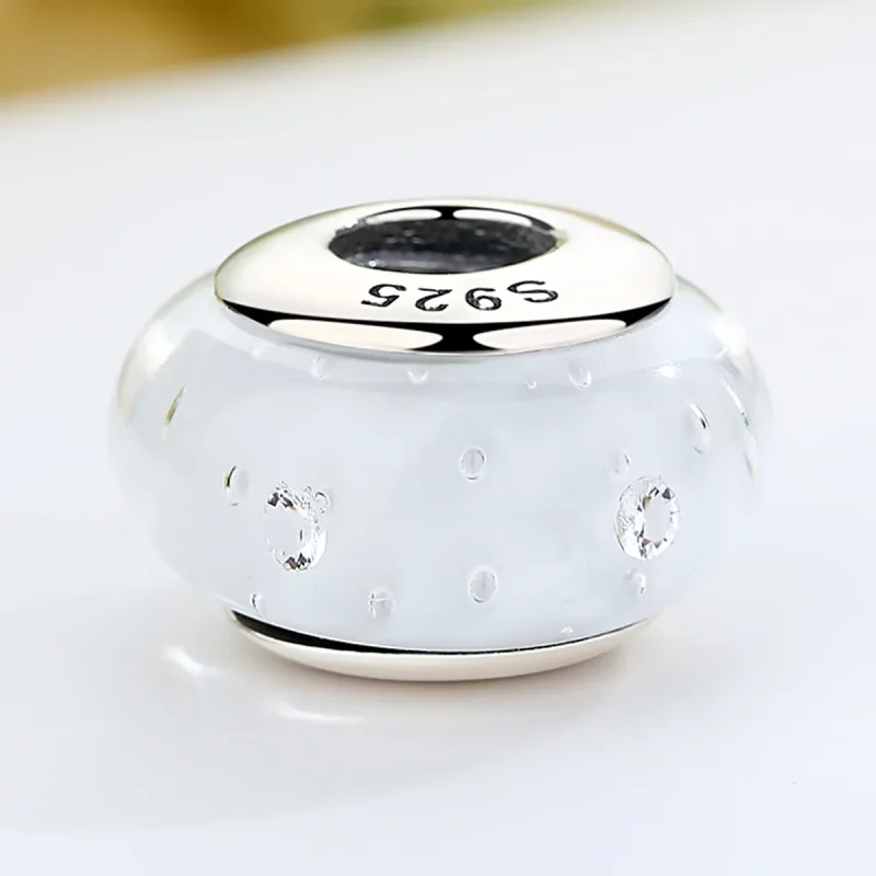 (imagine pentru) Pandora Stil Alb Charm din Sticlă Murano - SCZ002 - Vizualizare 3