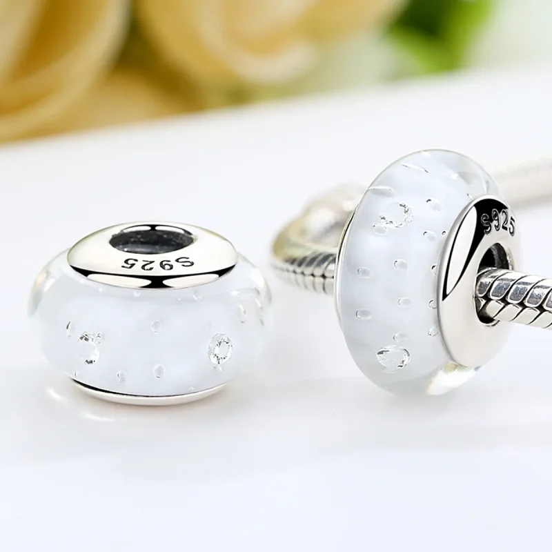 (imagine pentru) Pandora Stil Alb Charm din Sticlă Murano - SCZ002 - Vizualizare 5