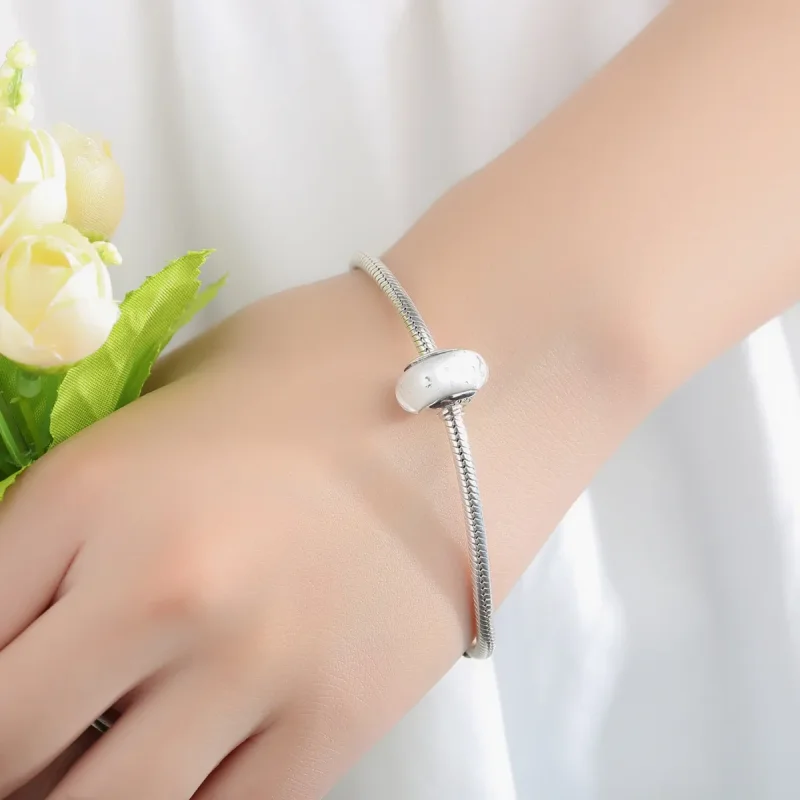 (imagine pentru) Pandora Stil Alb Charm din Sticlă Murano - SCZ002 - Vizualizare 6