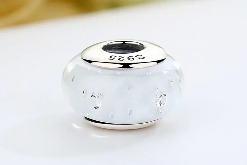(imagine pentru) Pandora Stil Alb Charm din Sticlă Murano - SCZ002 - Vizualizare 7