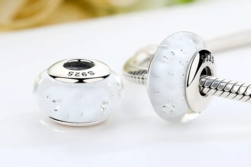 (imagine pentru) Pandora Stil Alb Charm din Sticlă Murano - SCZ002 - Vizualizare 8