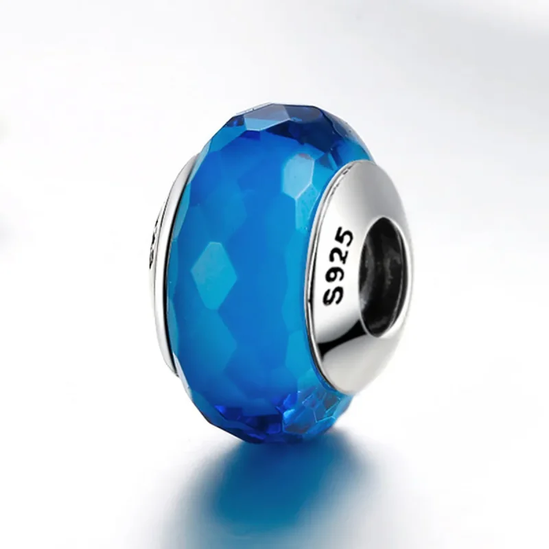 (imagine pentru) Pandora Stil Albastru Băț Murano cu Chip de Mărgea - SCZ037 - Vizualizare 3