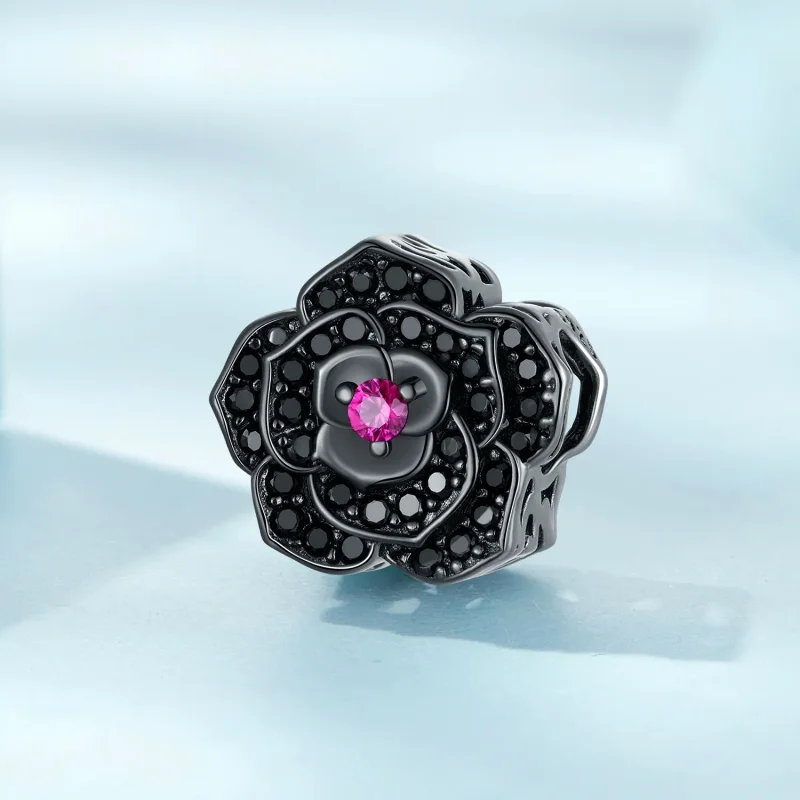 (imagine pentru) Pandora Stil Breloc Floare Neagră - SCC2380 - Vizualizare 2
