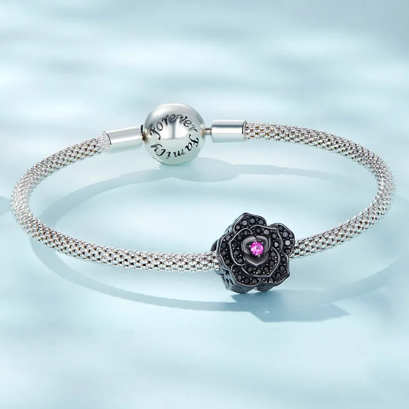 (imagine pentru) Pandora Stil Breloc Floare Neagră - SCC2380 - Vizualizare 5