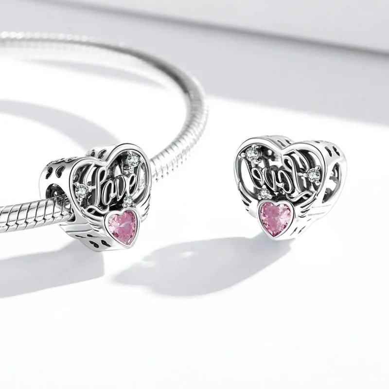 (imagine pentru) Pandora Stil Charm cu Aripioare de Dragoste - BSC528 - Vizualizare 4