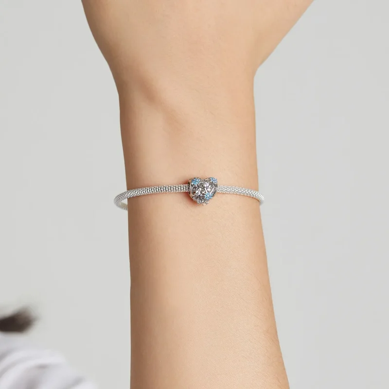 (imagine pentru) Pandora Stil Floare de Zăpadă Inimă Cârlig - BSC530 - Vizualizare 5