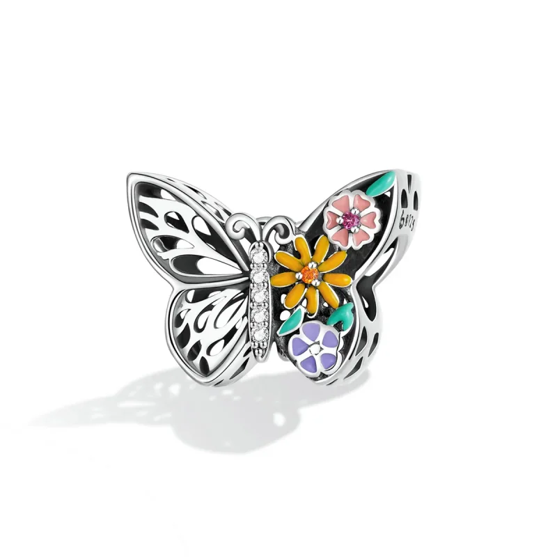 (imagine pentru) Pandora Stil Floare Fermecătoare Fluture - BSC588 - Vizualizare 2