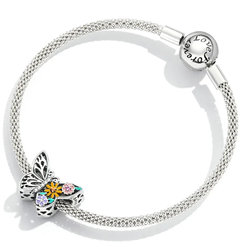 (imagine pentru) Pandora Stil Floare Fermecătoare Fluture - BSC588 - Vizualizare 4