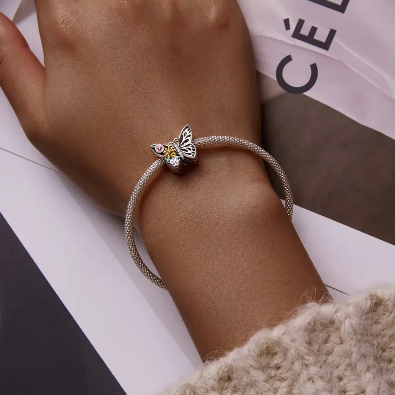 (imagine pentru) Pandora Stil Floare Fermecătoare Fluture - BSC588 - Vizualizare 5