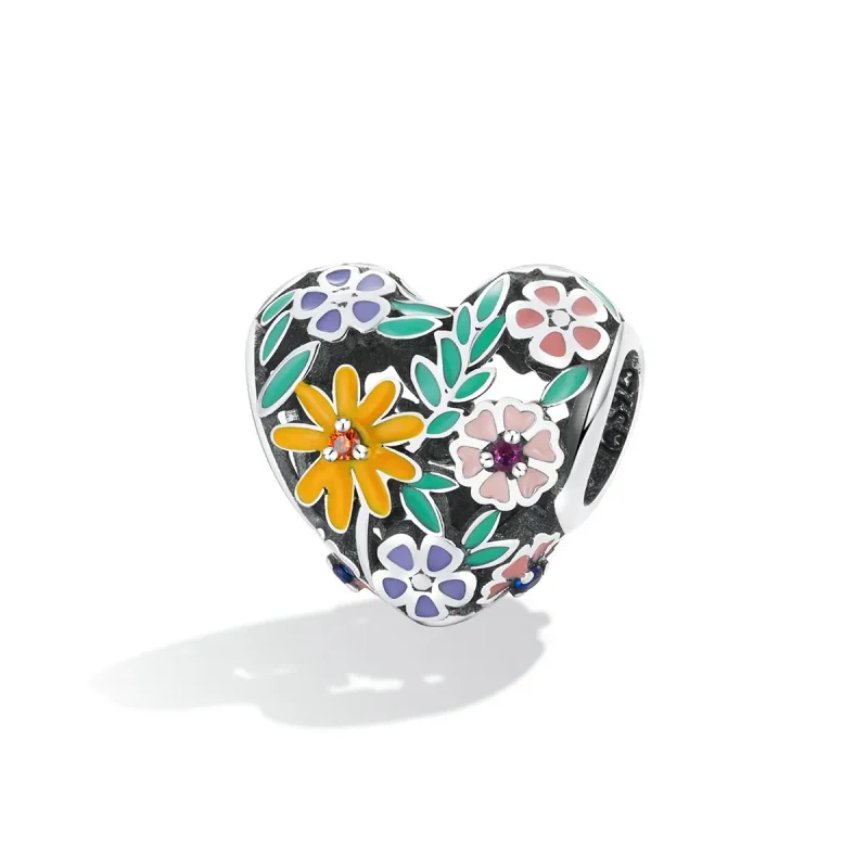 (imagine pentru) Pandora Stil Floare Inimă Charm - BSC590 - Vizualizare 2
