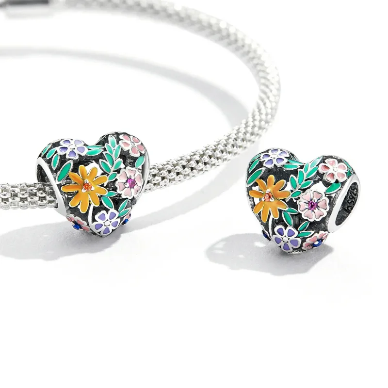 (imagine pentru) Pandora Stil Floare Inimă Charm - BSC590 - Vizualizare 3