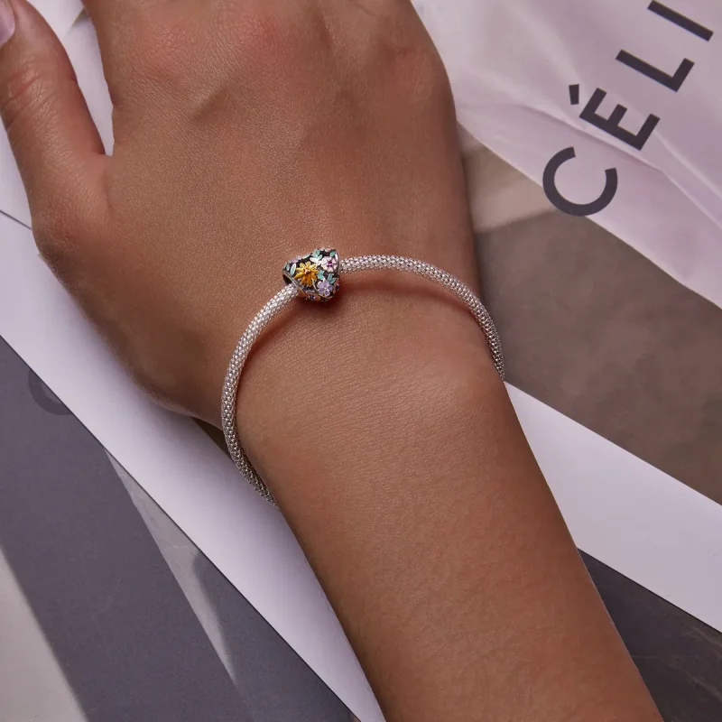 (imagine pentru) Pandora Stil Floare Inimă Charm - BSC590 - Vizualizare 5