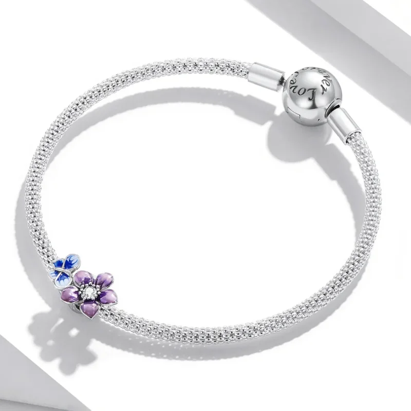 (imagine pentru) Pandora Stil Fluture Floare Charma - SCC2094 - Vizualizare 3