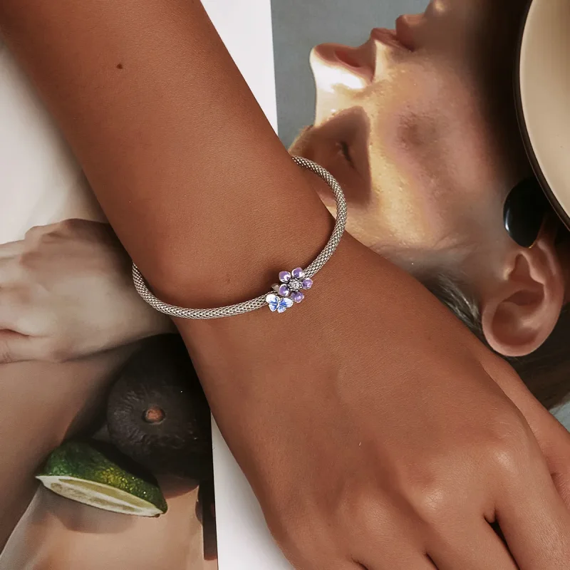(imagine pentru) Pandora Stil Fluture Floare Charma - SCC2094 - Vizualizare 5
