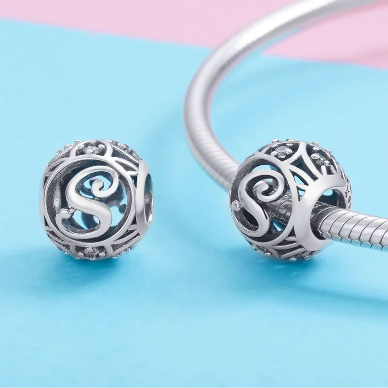 (imagine pentru) Pandora Stil Litere-S Pandantiv - SCC738-S - Vizualizare 3