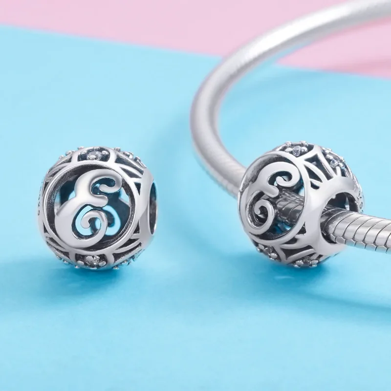 (imagine pentru) Pandora Stil Literele-E Charm - SCC738-E - Vizualizare 3