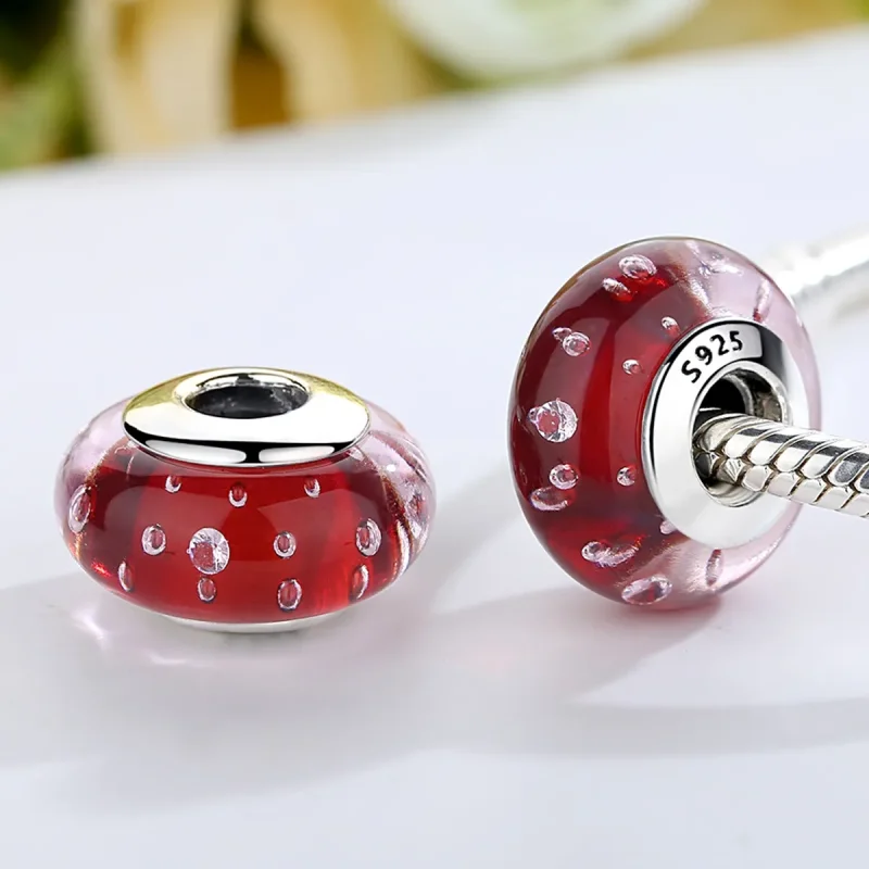 (imagine pentru) Pandora Stil Roșu Charma din Sticlă Murano - SCZ027 - Vizualizare 4