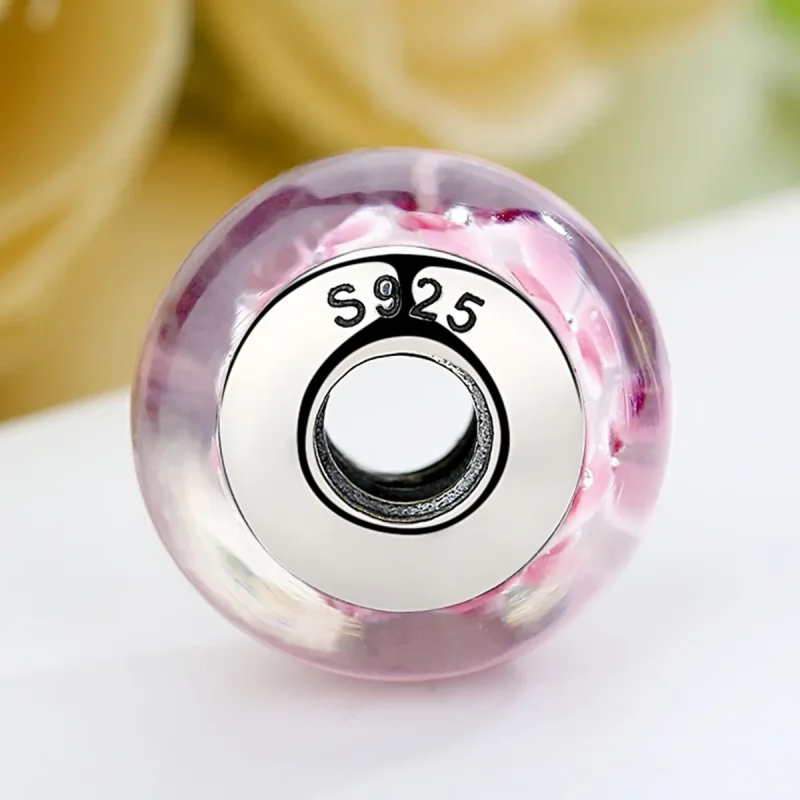 (imagine pentru) Pandora Stilul Cârlig de Sticlă Murano cu Flori Roz - SCZ008 - Vizualizare 5