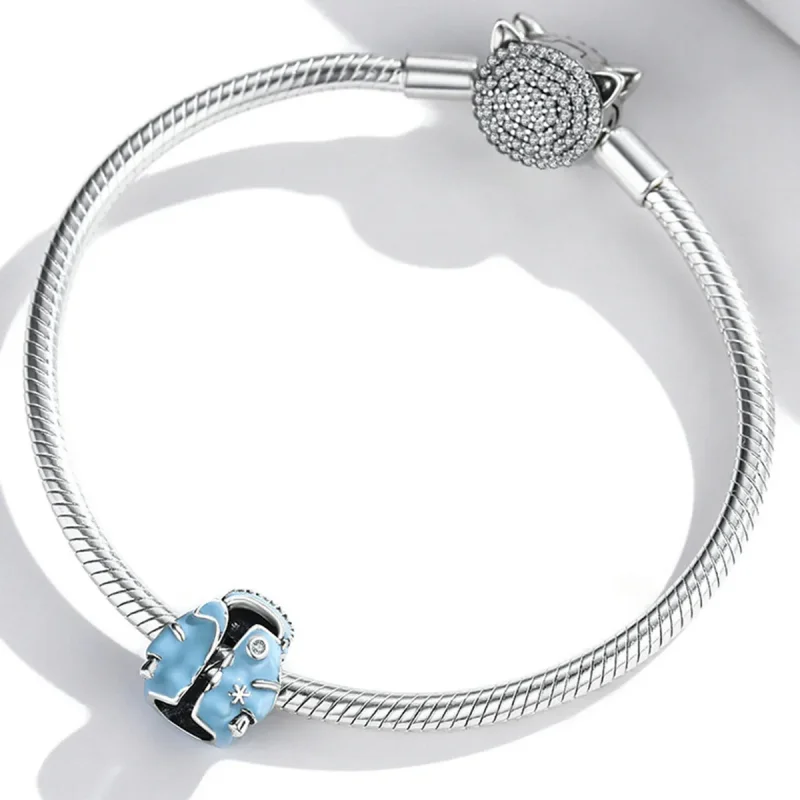 (imagine pentru) Pandora Stilul Farmecului Sacou Sky Blue cu Puf - SCC1999 - Vizualizare 3