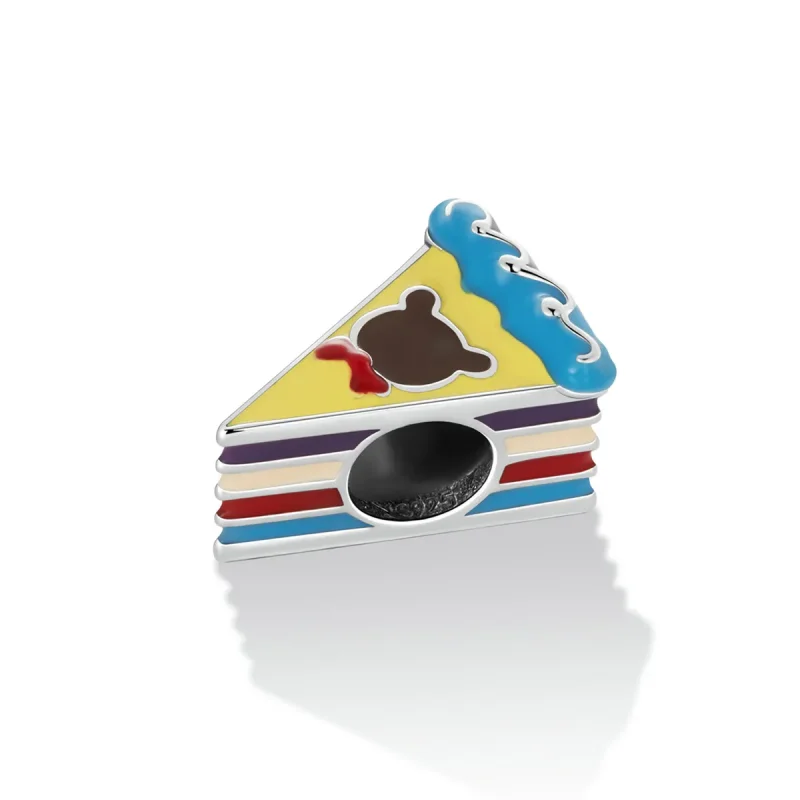 (imagine pentru) Pandora Style Bear Rainbow Cake Charm - SCC2199 - Vizualizare 2